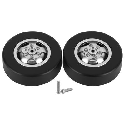 2pcs Aluminum Alloy Drift Tire RC Car Parts Accessories Fit for WPL D12 RC Truck 54mmSilver