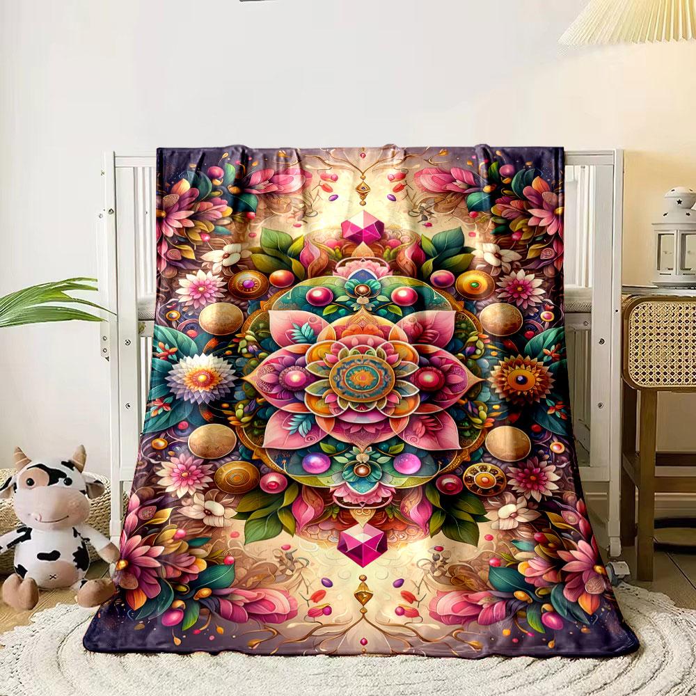 Mandala Blume Edelstein Decke Schlafzimmer Decke für Wohnzimmer Sofa Mittagspause Weicher Überwurf für Freundes Festival Geschenk