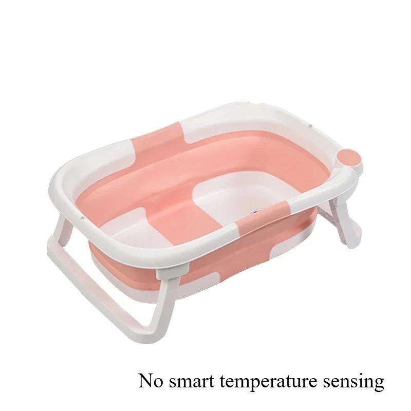 Large Folding Baby Bathtub Real-time Temperature Silicone Baby Take A Bath Bathtub Non-Slip Foot Bath Bucket Bathroom