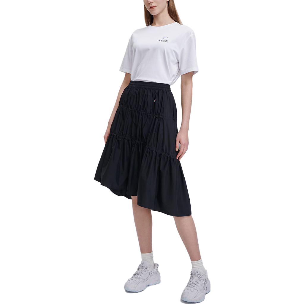 FILA Logo Print Fashion Loose Short Sleeve T-Shirt Women tops White F11W328113F-WT