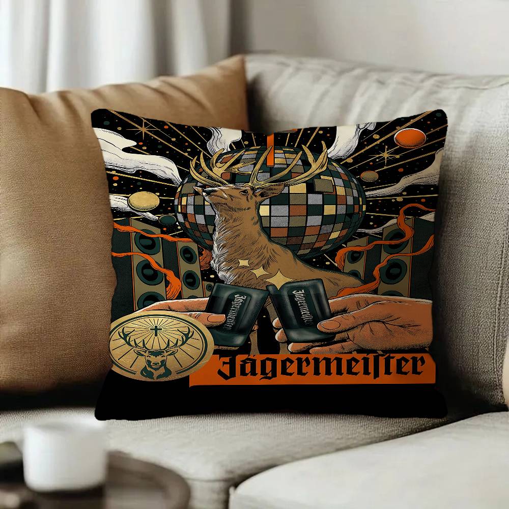 Beer Logo Jjagermeisters Pillow Cover Design cushion Cover decor Holiday Decorati