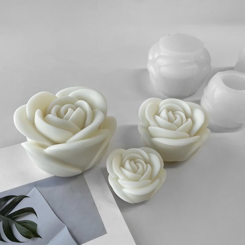 Flower Silicone Candle Mold 3D Peony Flower Soap Gypsum Resin Casting Mould Diy Chocolate Cake Baking Tool Wedding Gift