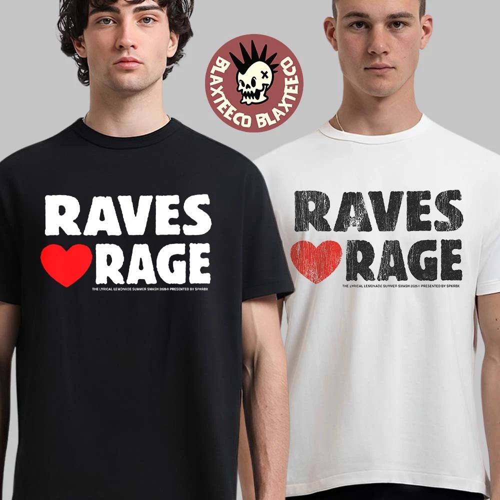 2026 Festival Merch Raves Love Rage T-Shirt XL