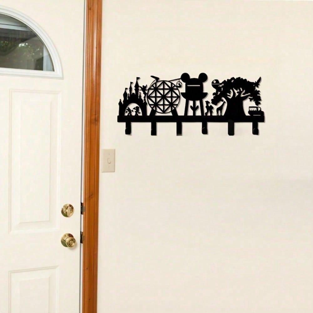 1 stk Nøkkelkroker med Zoo og Park Metallveggkunst - Moderne Hjemmedekor for Soverom, Stue eller Bad.