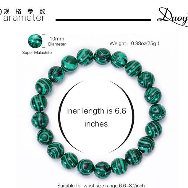 Latest Models 6 8 10mm Green Malachite Bracelet Men Women Bangle for Best Friend Gift Handmade Beaded Natural Stones