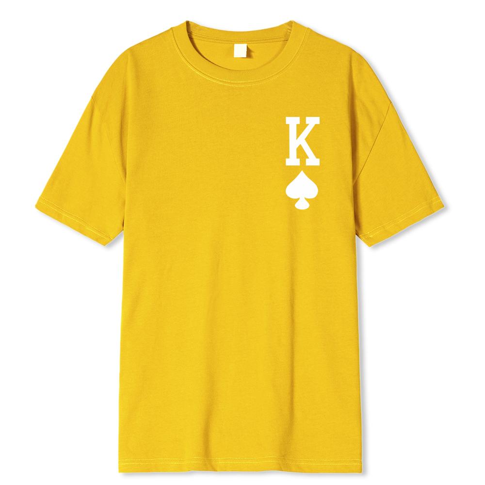 Poker 'K' Men's Short Sleeve T-shirt Casual Multicolor Top For Men Cotton Loose Oversized T shirt Personalized trend Tees