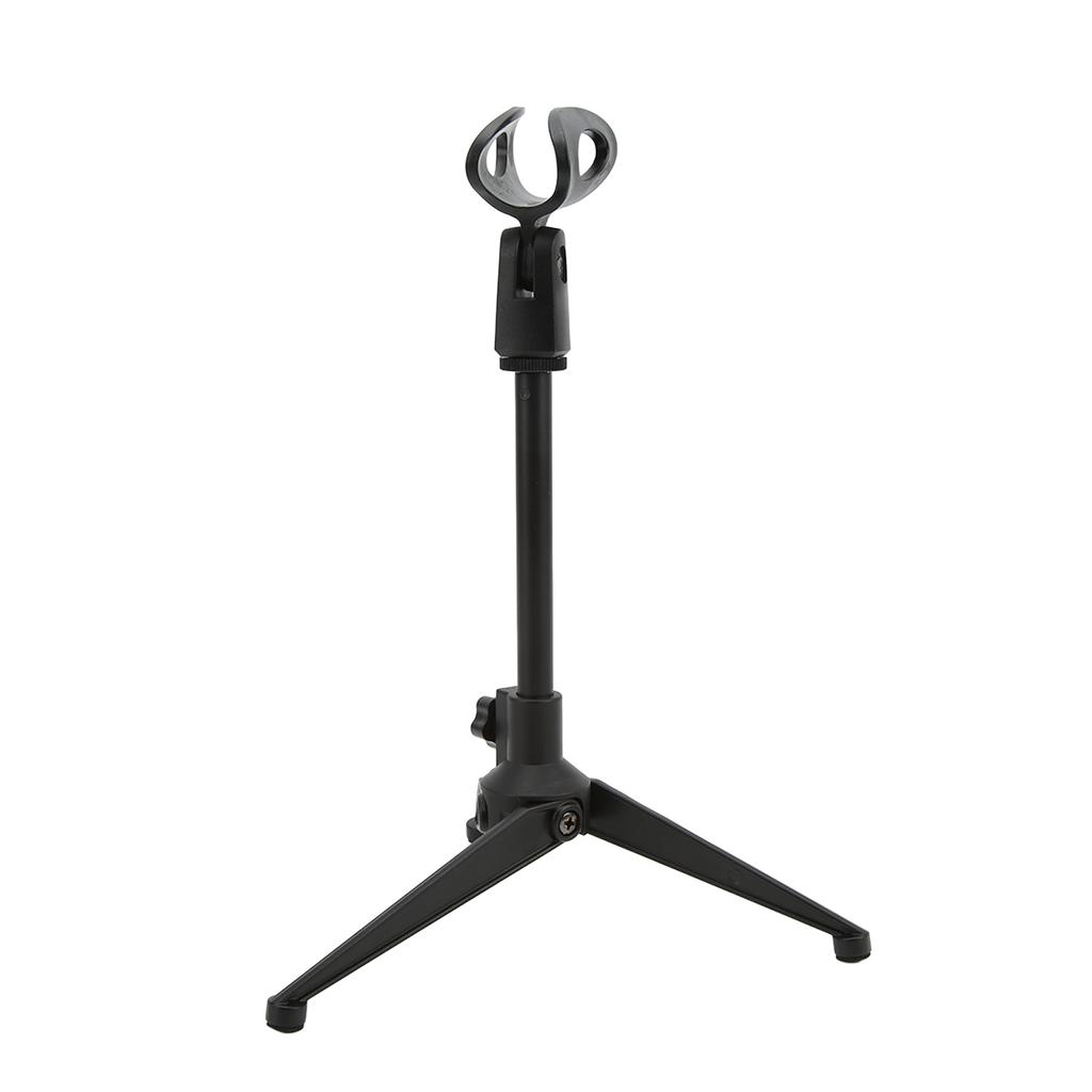 Adjustable Desktop Microphone Tripod Stand Holder Bracket Table Mic Holder with Mic Clip for Conference Live Broadcast