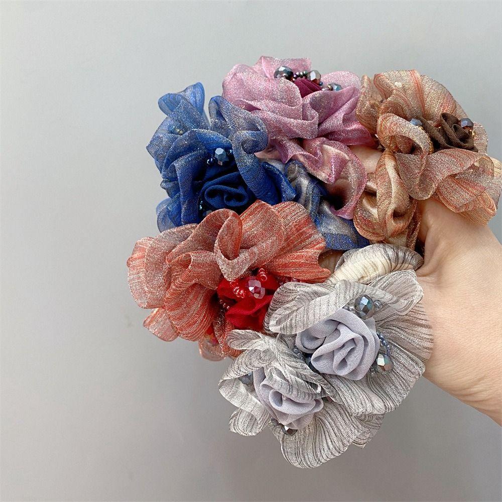 Holder Silk Yarn Rubber Band Flower Hair Rope Korean Style Headwear Female Hair Accessories