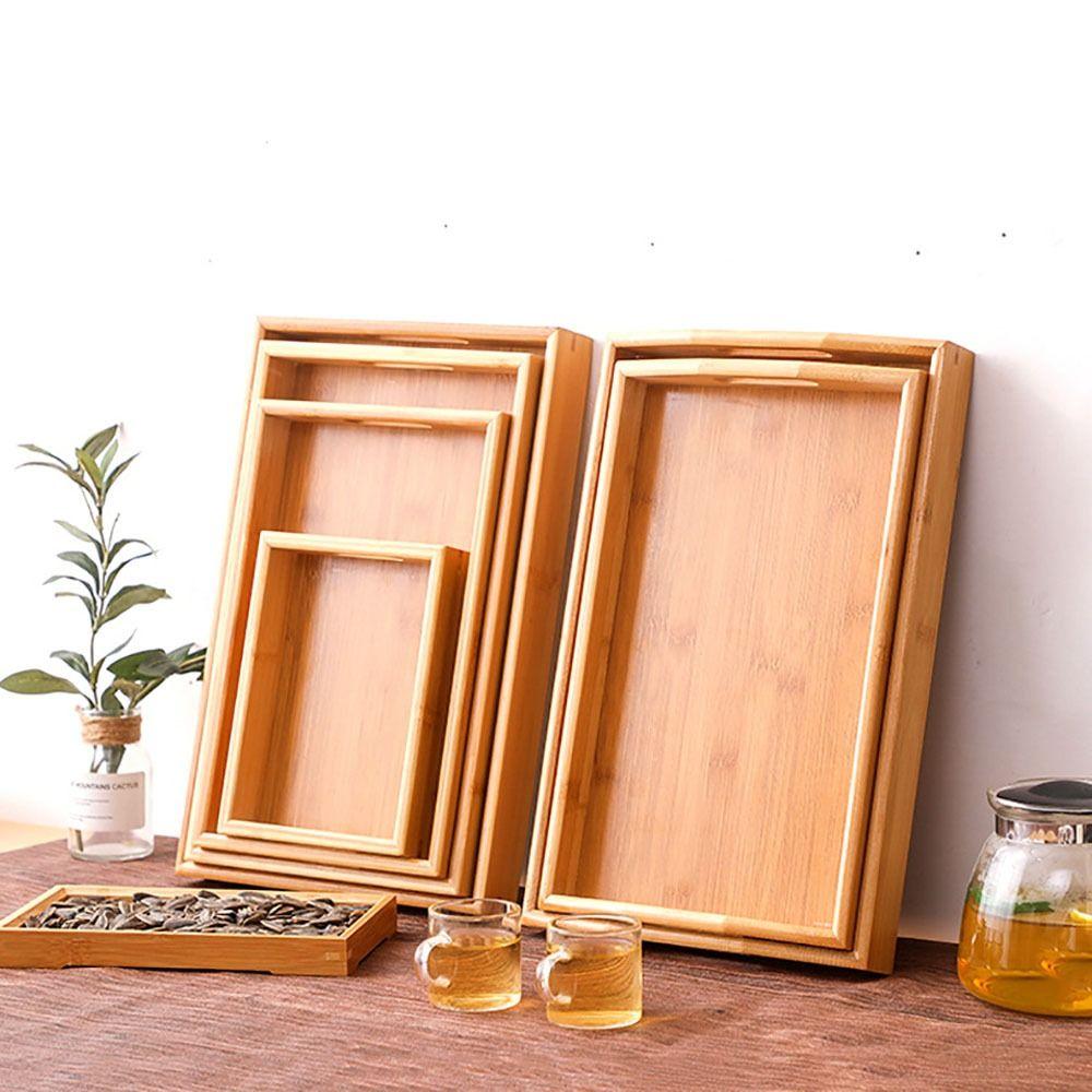 Rectangular Storage Plate Bamboo Tea Tray Retro Storage Tray  Dried Fruit