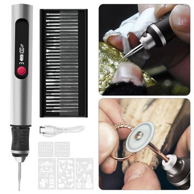 Cilalama Kalemi Kablosuz Döner Alet Ekstra Uzun Çalışma Süresi USB-C Hızlı Şarj Ergonomik Tutuş Cilalama Ahşap Oyma Metal Cilalama Tırnak Öğütücü