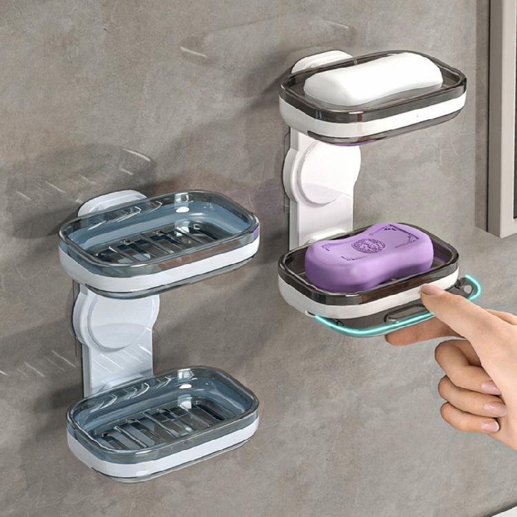 Space Saving Soap Dish Holder 1 or 2 Tiers Wall Mount Design Waterproof Surfaces Strong Adhesive Backing for Renters Bathroom