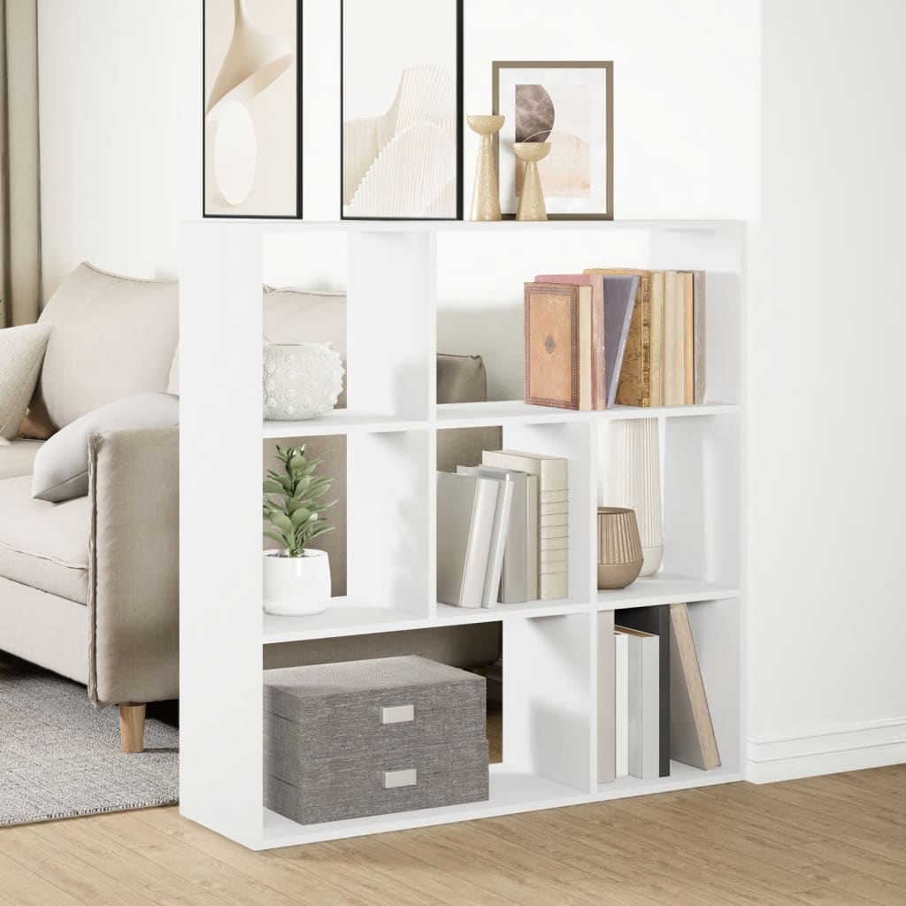 Room Divider Bookshelf White 102 x 29 x 103.5 cm Engineered Wood