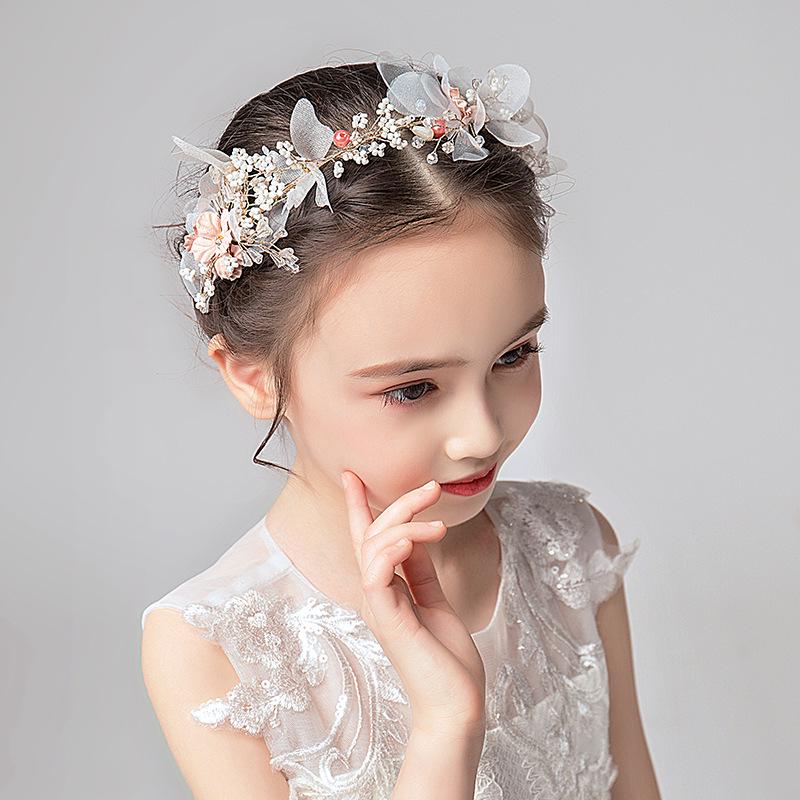 Princess Pink Flower Fairy Headband for Girls - Silk Gauze Fabric