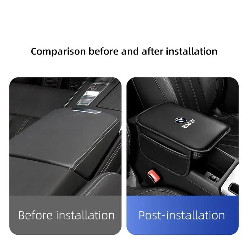 BBKF7 Car Arm Rest Cushion Storage Pad Armrest Box Protective Cover For BMW X1 X2 X3 X5 X4 X6 X7 G30 G20 G32 G11 G12 F40 F30 F20 F10