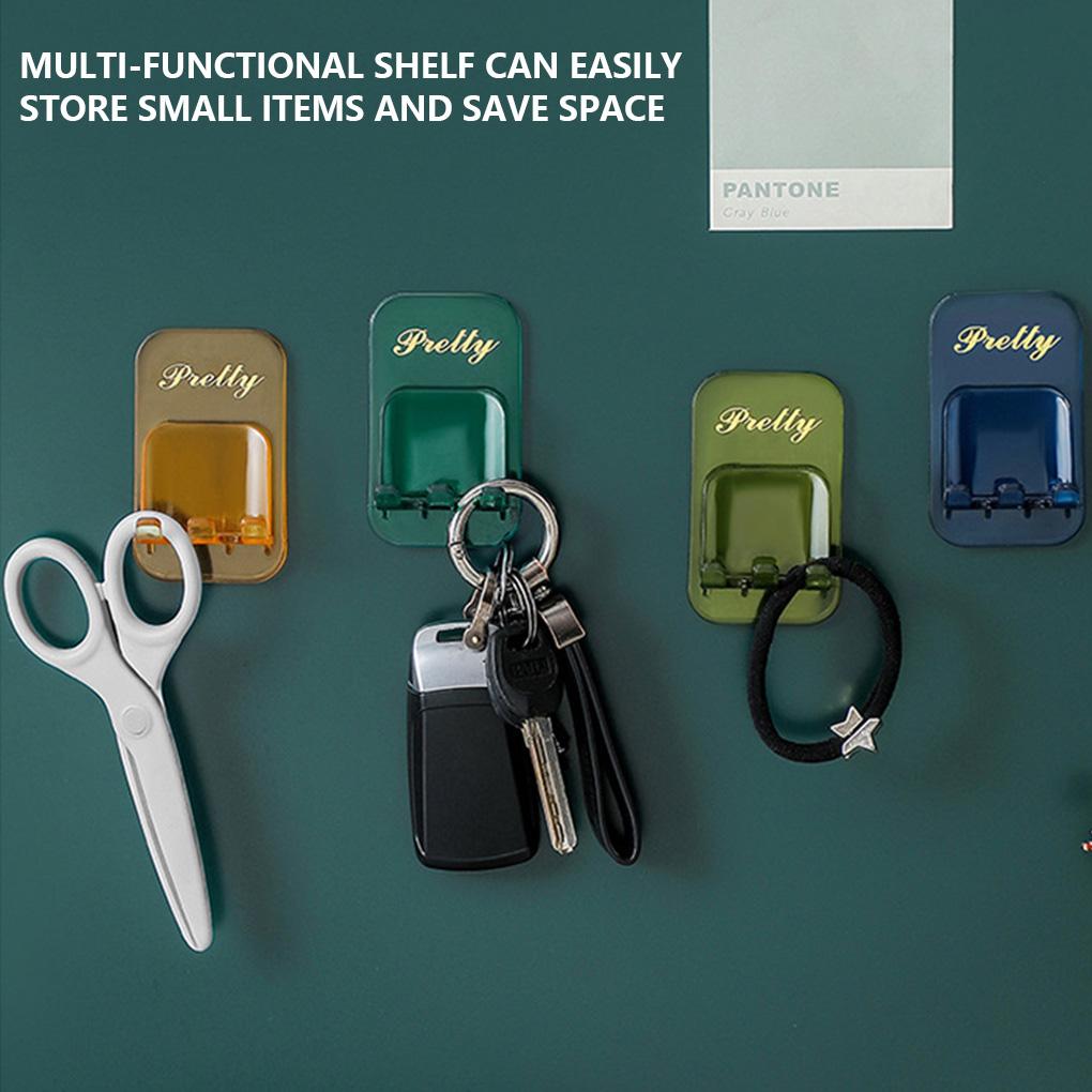 Wall-mounted Punch-free Hook Toothbrush Bottle Sundry Holder Self Adhesive Storage Rack Hanger Bathroom Toilet