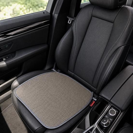 Summer Woven Rattan Seat Cushion, Square Office Dining Chair Mat with Ties, Anti-slip Breathable Handmade Cooling Sitting Pad