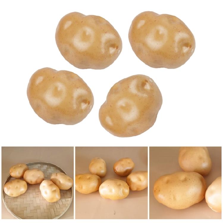 Pack of 4 Imitation Potato Models Artificial Vegetable Model Foam Texture Perfect for Home Decors and Party Displaying