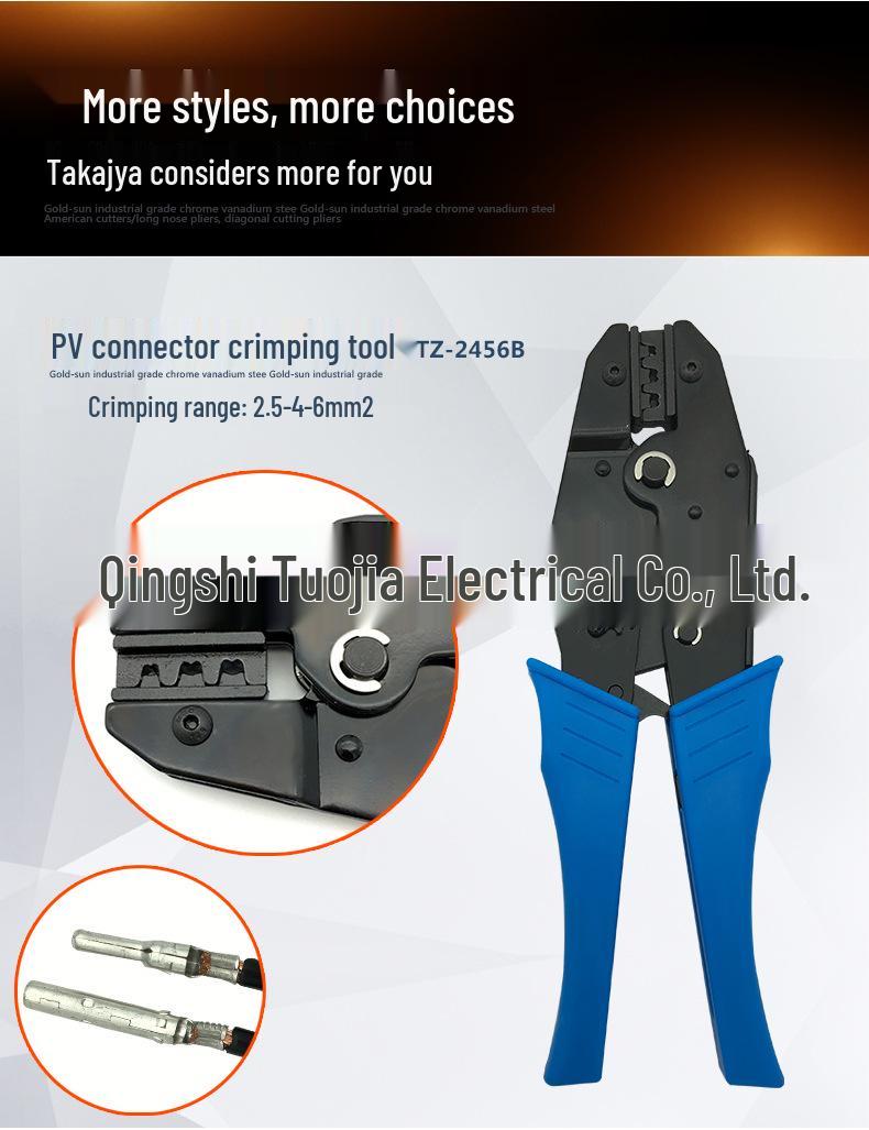 Multifunctional Solar Connector Crimping Tool for PV Panel Wire Terminals