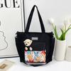 2. New tote bag, cartoon cute one-shoulder cross-body bag, large-capacity make-up bag trendy bag for the school season