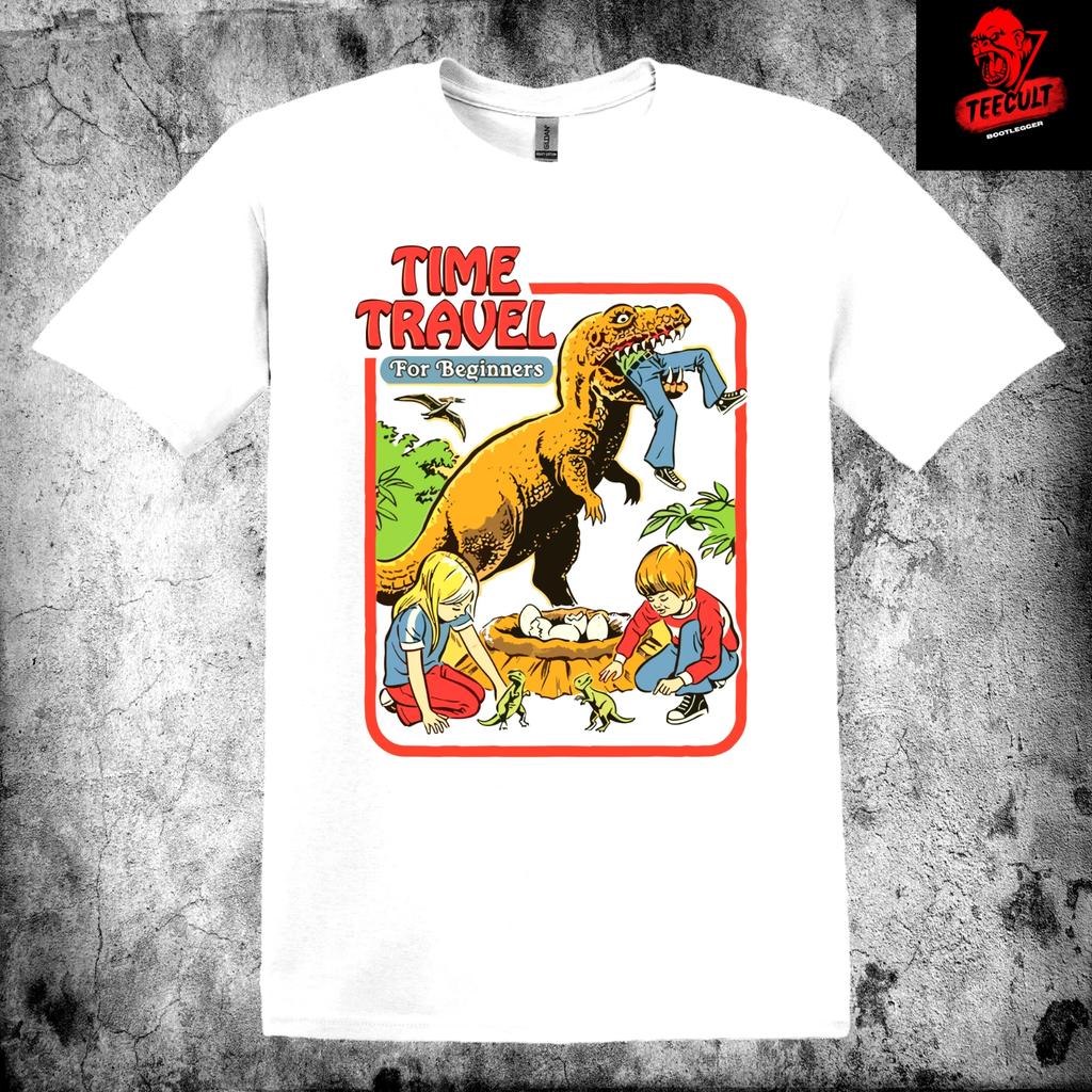 Men's and Women's T-shirts Time Travels For Beginners' Steven Rhodes Dinosaur Sci-Fi Retro