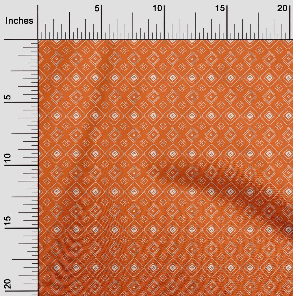 oneOone Bavlna Flex Carmine Red Fabric Geometric Bandhani Dress Material Fabric Print Fabric By The Yard 40 Inch