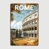 Vintage Rome Cityscape Tin Sign 8x12 Inch Retro Wall Decor for Home Bar Cafe