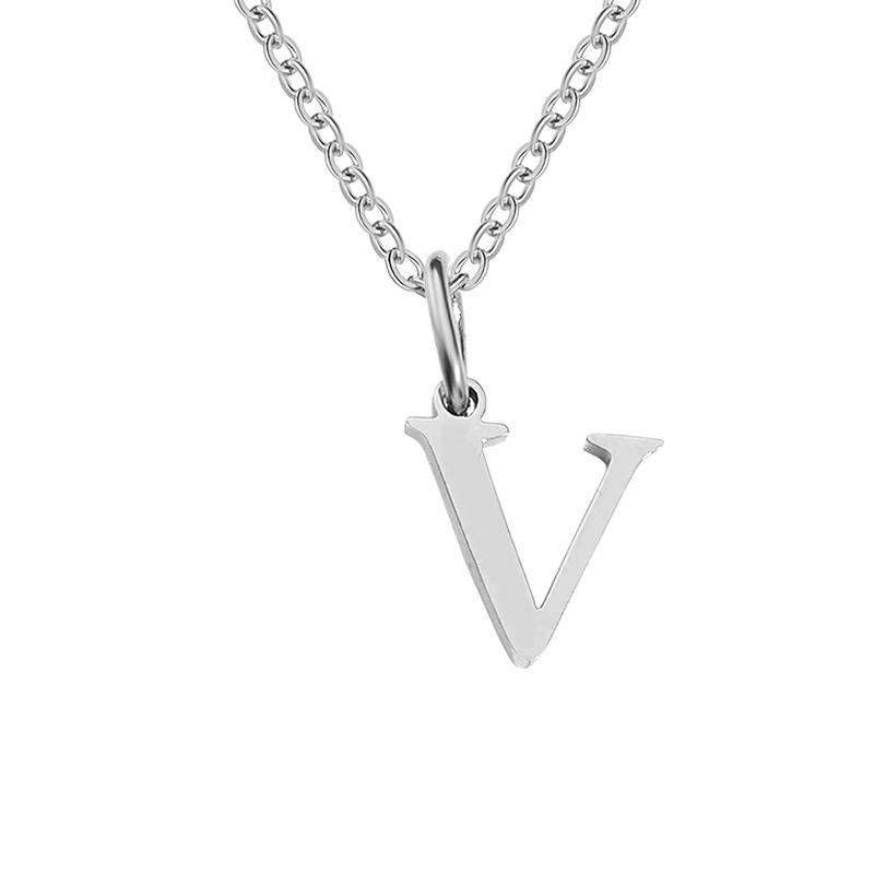 Elegante Collar con Colgante de 26 Letras para Mujer - Diseño Único Cadena para Clavícula de Acero de Titanio