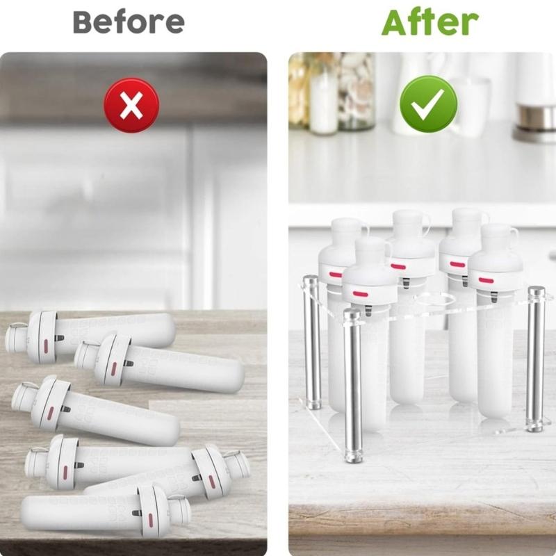 6 Hole Flavor Cartridges Organiser With Acrylic Construction Clear Spacious Designs Stoarge Rack