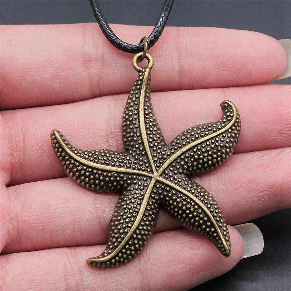 45cm Necklace Leather Chain Big Marine Life Minimalist Jewelry Components QN047