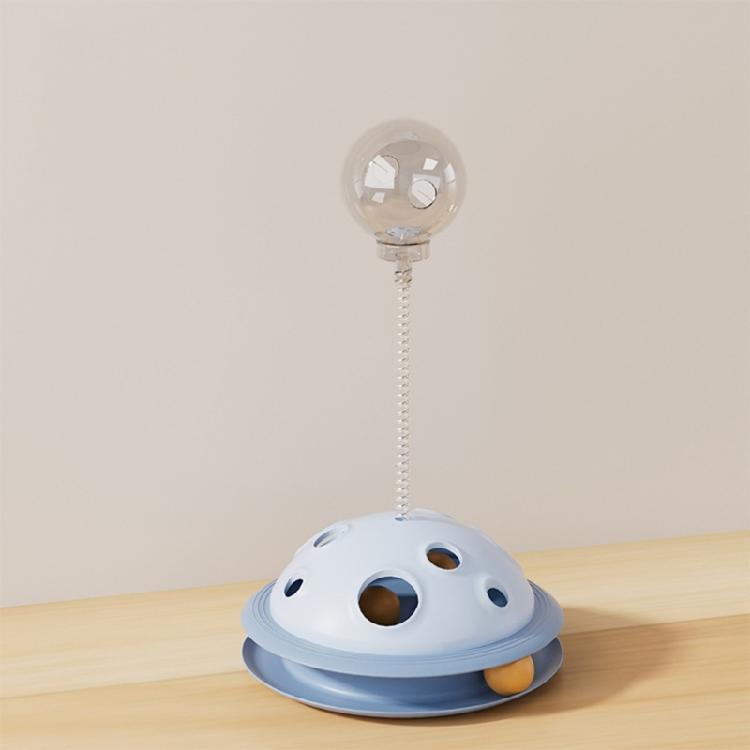 Interactive Cats Toy Slow Feeder with Teasing Track Balls Base Table Tennis