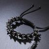 Vintage Gotisch Wervelkolom Wervels Armband Verstelbaar Gevlochten touw /Metaal Punk Halloween Biker Sieraden voor Mannen Vrouwen Cadeau