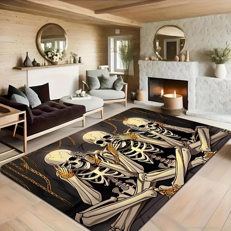 

Gothic Skull Chain Area Rug - Cool Game Room Decorative Floor Mat for Living Room, Bedroom, Non-Slip Interior Carpet 40x60cm
