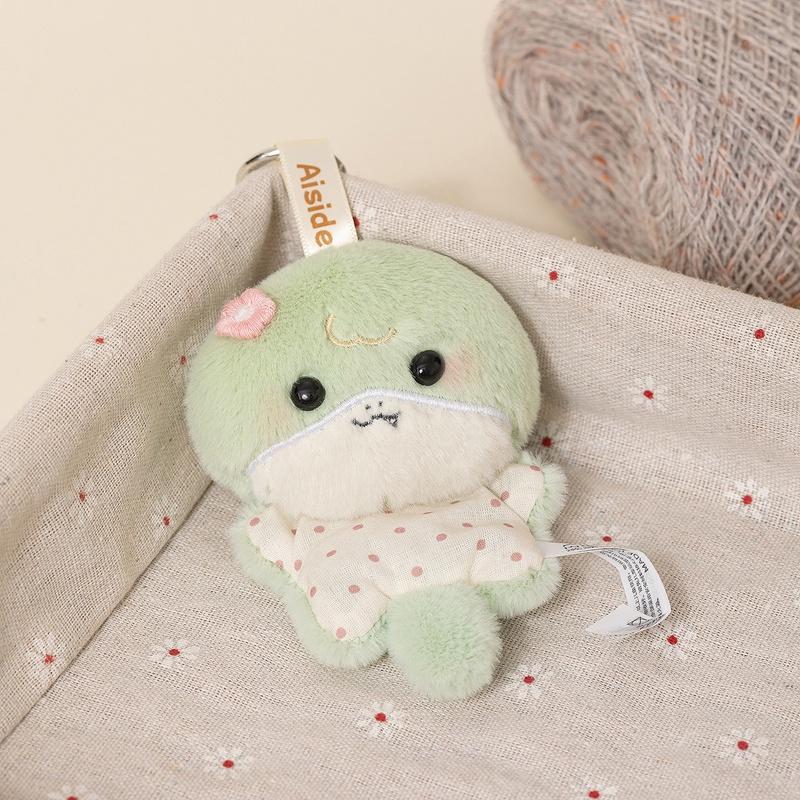 Niedlicher Tier-Plüsch-Schlüsselanhänger 12 Stile Weiche Flauschige Mini-Puppe Taschenanhänger Perfekt als Rucksackzubehör und Geschenke. 10cm beige