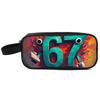 Colorful Number 67 Double Layered Fabric Pencil Case Handheld Design for Boys/Girls-Best Gift 3D Cartoon School Use Children
