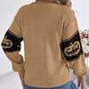 Autumn Winter Halloween Pumpkin Print Pullovers Sweaters Women Long Sleeve Casual Woman Sweater Elegant Round Neck Loose Warm Ladies Knit Jumper 25366
