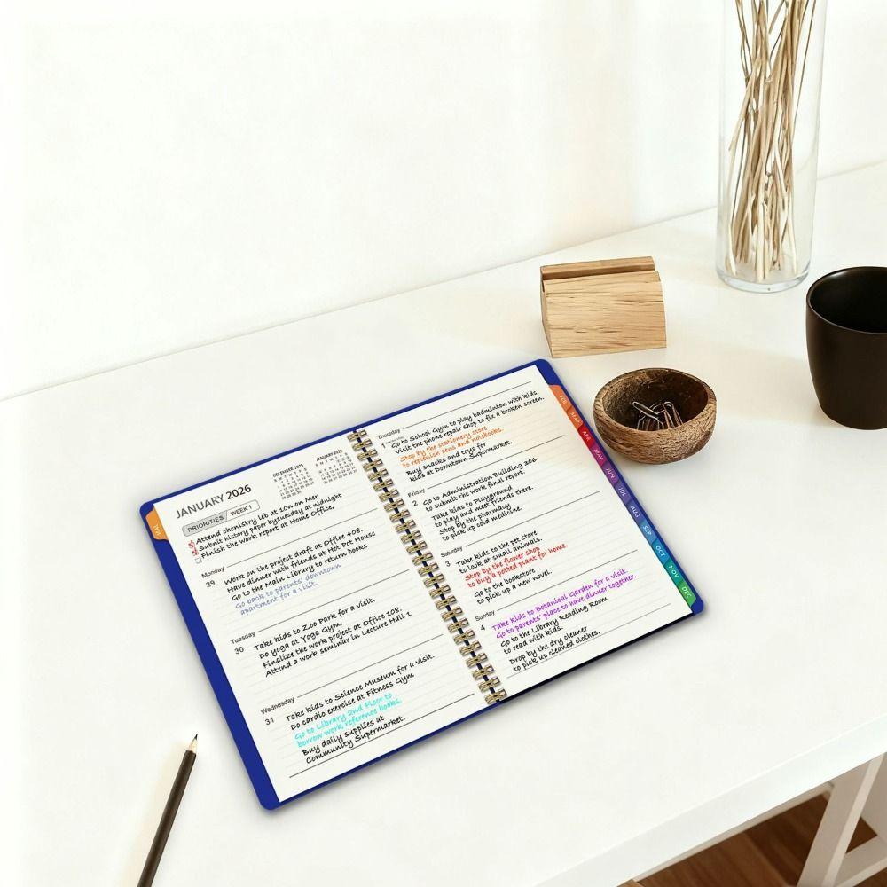 Index Tags Coil Diary Book Spiral Binding Spiral Notebook Daily Plan Schedule Daily Organization