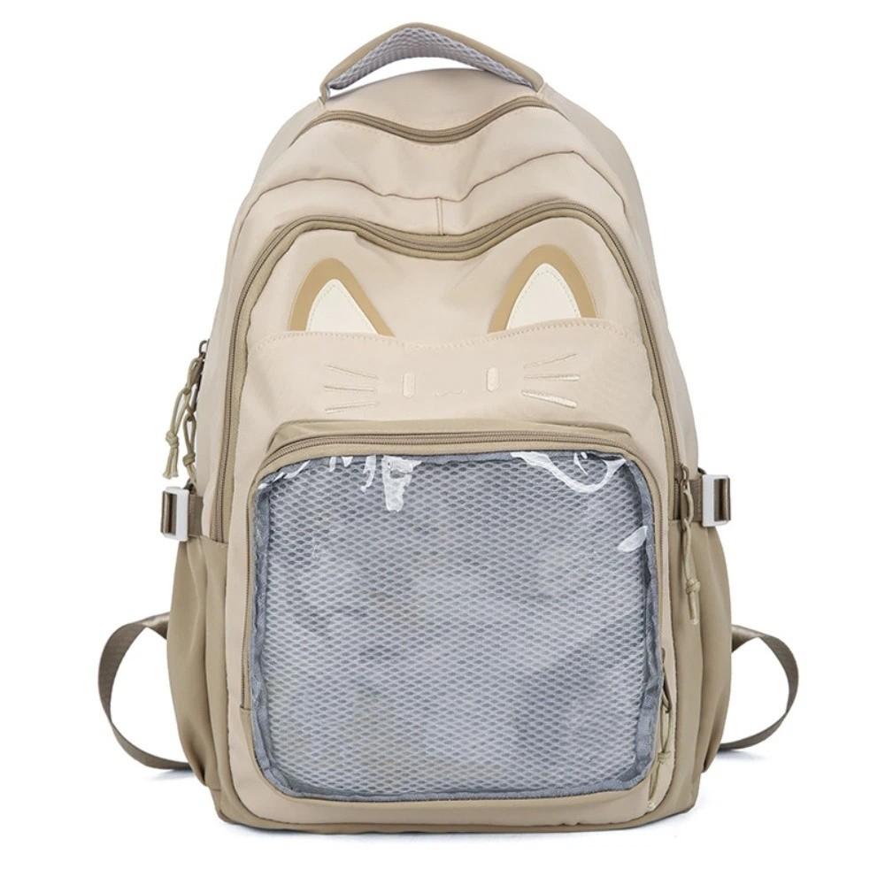 Preppy Style Cartoon Ita Bag Large Capacity Student School Bag Transparent Pocket Itabag Girls хаки