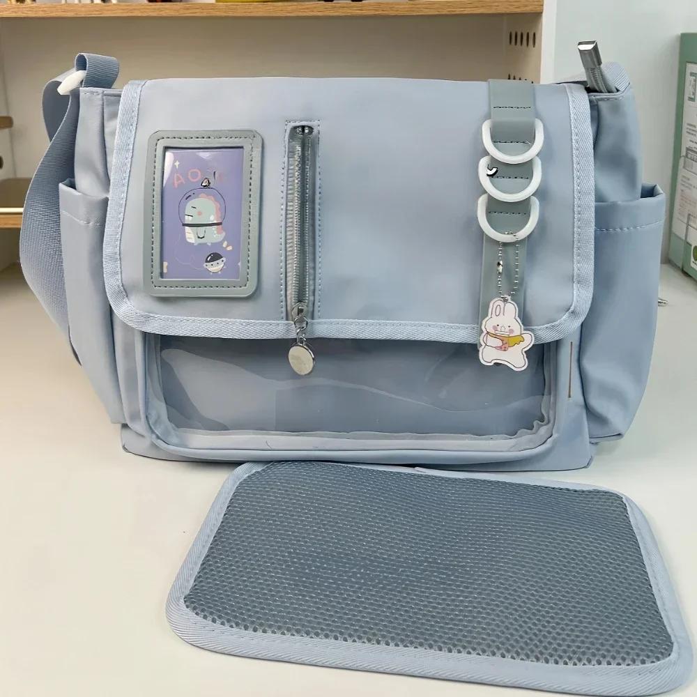 2025 New Japanese Harajuku School Bags for Teenage Girls New Transparent Itabag Crossbody Bag DIY Badges Display Plate Ita Bag