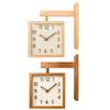 Wall Clock Simple Silent Square Double Sided Clock Wooden Decorative Corner Clock for Living Room Household