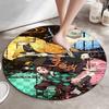 Classic Japanese-style Cartoon Demon Slayer Round Rug, Home Soft Decorative Anti-slip Yoga Mat and Chair Mat, Outdoor Floor Mat Carpet K10