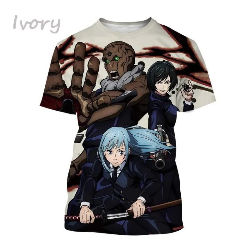 Jujutsu Kaisen Koszulka do druku 3D Moda Anime Okrągły dekolt Krótkie rękawy Codzienne Koszulki Unisex Odzież męska Koszulki Cosplay