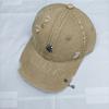 Ripped Baseball Cap Metal Badge Couple Spring And Summer Versatile Cap Fashion Trend Cap