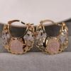 Korean Version of Mori Rose Ear Buckle, Hollow Design Earrings for Women, Middle Eastern Pastoral Flower Fashion Jewelry