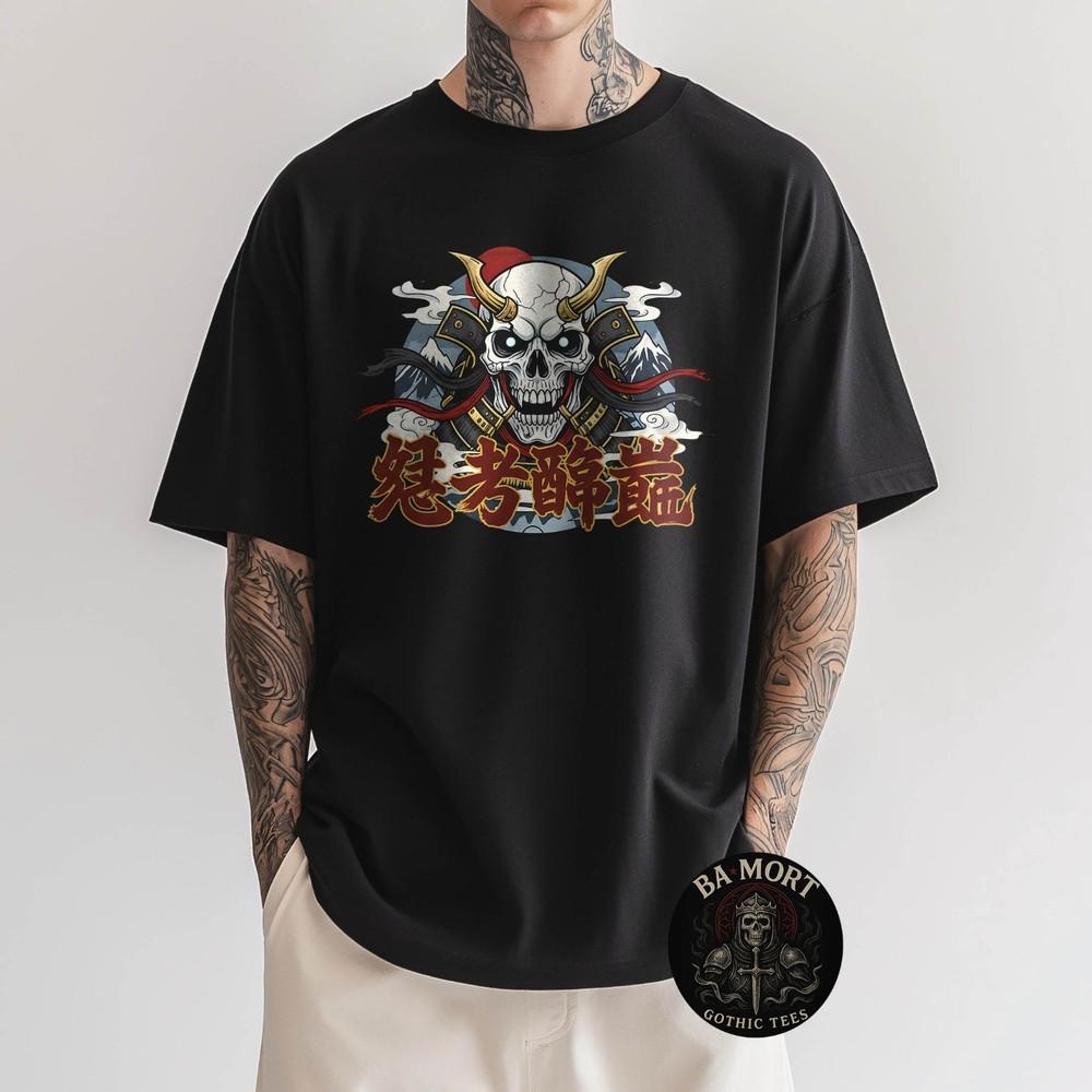 

Samurai Skull Graphic Logo Japanese Horror UkiyoE Style TShirt Unisex T-Shirt M