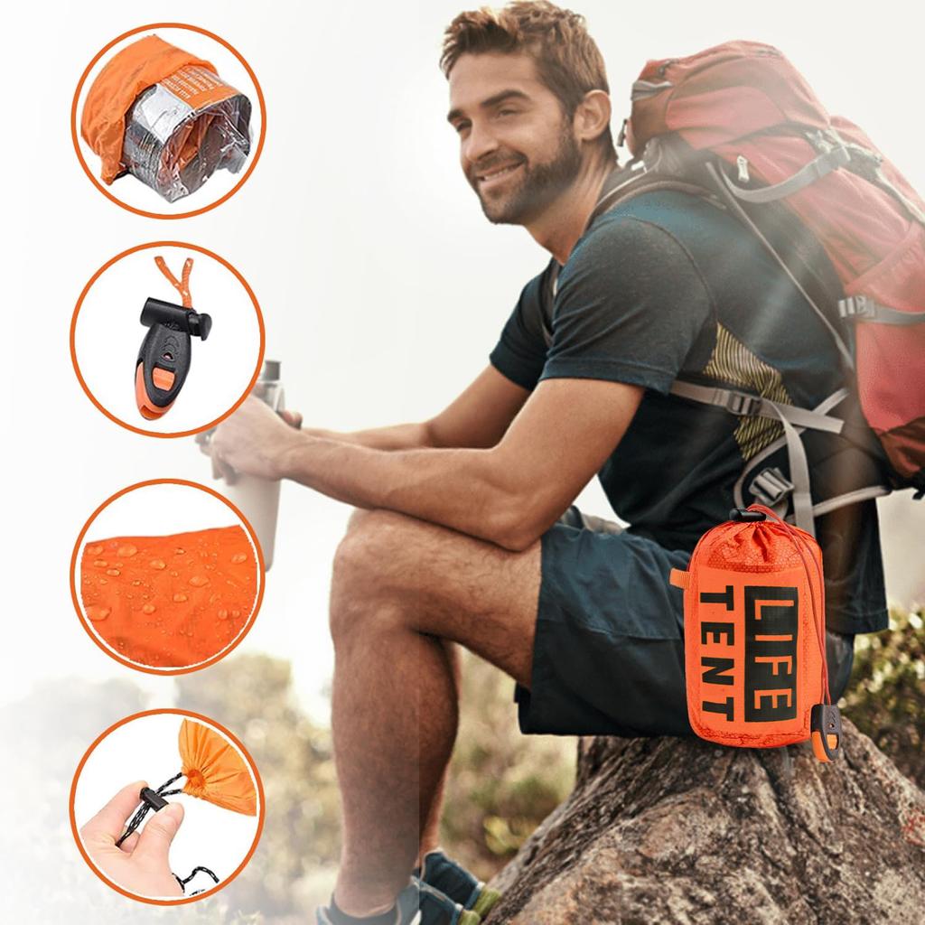 خيمة طوارئ لشخصين كازا دي مقاومة للماء للتخييم والسفر، برغولة عائلية، خيام سياحية، معدات رائعة، معطف