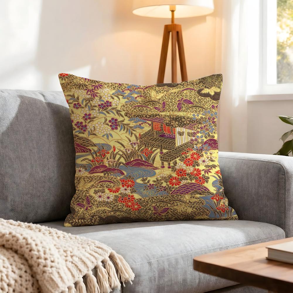 Pattern Japanese Style Pattern Cushion Cover 1Pcs Decorative Covers Soft Cushion Case For Sofa Couch Decor 40X40 45X45