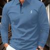 Men'S Outdoor Golf And Equestrian Leisure Long-Sleeve Polo Shirt ,Suitable for Mature Men for Business Casual Wear.Breathable And Comfortable.