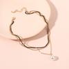 Minimal Teardrop Pearl Necklace, Multi-layer Elegant Choker Clavicle Chain