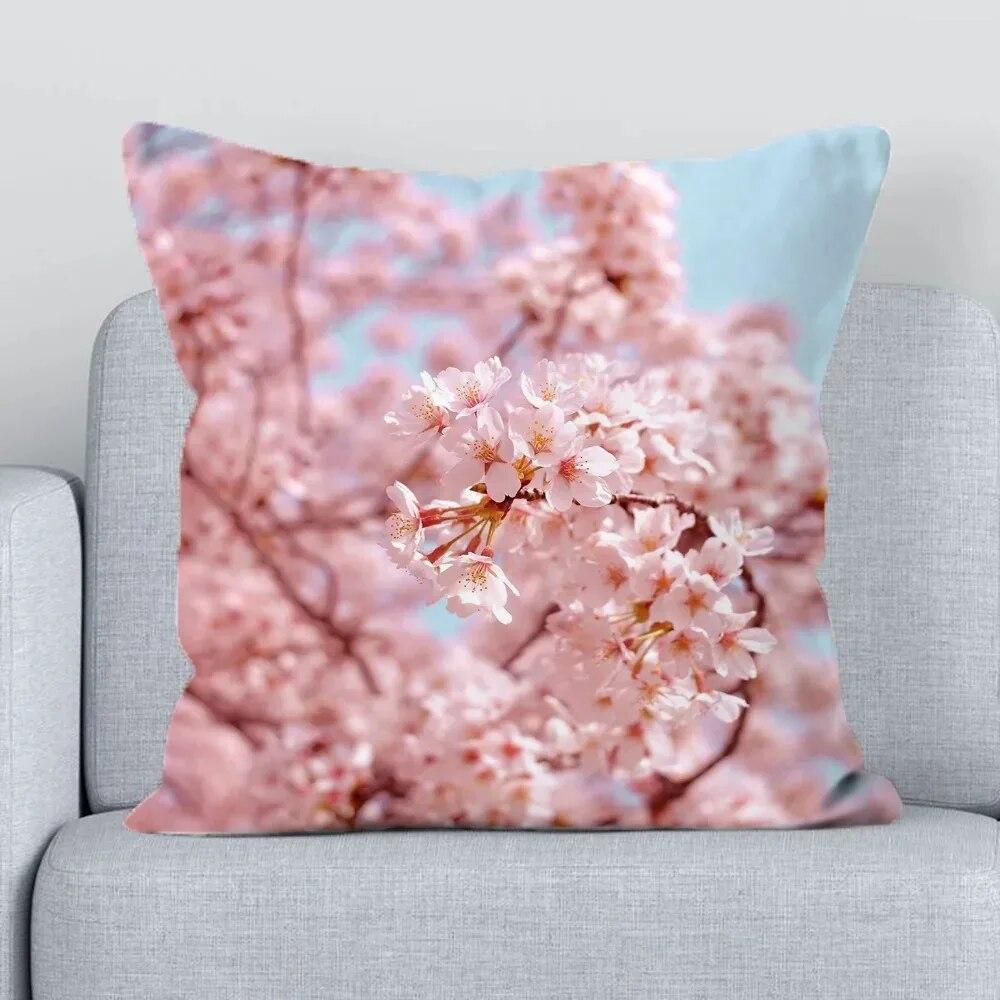 Office Living Room Sofa Cushion Cover Luxury Home Decor Pillow Cover Japanese Sakura Decorative Cushion Cover