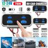 4-ports RV Bil Laddare 12/24V Dubbel USB Typ-C Laddningsuttag För RV Husbil Campingbuss Marin Laddare Tillbehör